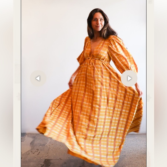 STAUD Yellow Plaid Maxi Dress - Picture 8 of 8